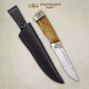 Нож АиР "Бекас", сталь 100х13м, рукоять карельская береза, алюминий