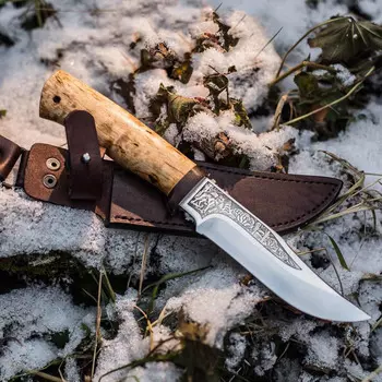 Нож АиР Клычок-1, сталь К-340, рукоять карельская береза