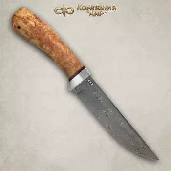 Нож АиР «Лиса», сталь ZD 0803, рукоять карельская береза, алюминий