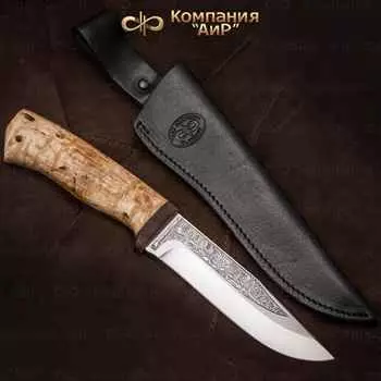 Нож АиР Турист, сталь Elmax, рукоять карельская береза