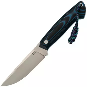 Нож Айсберг, сталь PGK, рукоять G10 черно-голубая с паракордом
