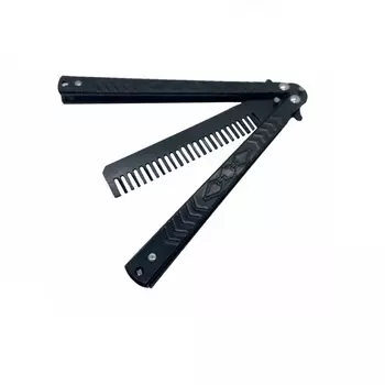 Нож-бабочка расческа (балисонг) Ромб, черная