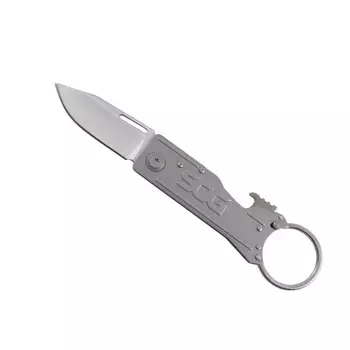 Нож - брелок KeyTron - SOG KT1001, сталь 5Cr15MoV, рукоять нержавеющая сталь, серебристый