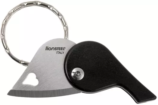 Нож-брелок складной сердце LionSteel LB EB - LionBeat Ebony, сталь 440, рукоять африканское дерево