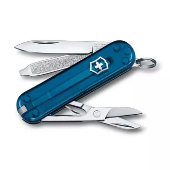 Нож перочинный Victorinox Classic SD Colors, Sky High, прозрачный синий, 7 функций, 58мм