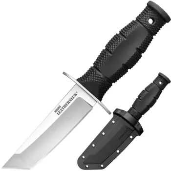 Нож с фиксированным клинком Cold Steel Mini Leatherneck Tanto, сталь 8Cr13MoV, рукоять кратон, черный