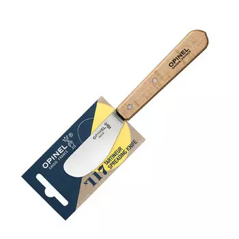 Нож для масла Opinel №117, деревянная рукоять, блистер, нержавеющая сталь