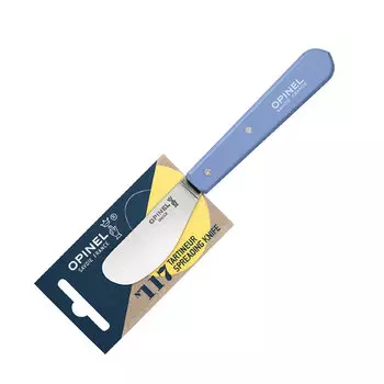 Нож для масла Opinel №117, деревянная рукоять, блистер, нержавеющая сталь, синий
