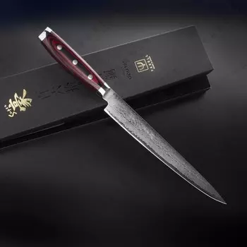 Нож для тонкой нарезки 25 см, серия « GOU 161»(161 слой) дамасская сталь