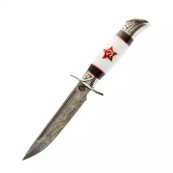 Нож Финка НКВД со звездой, сталь К340, белый акрил