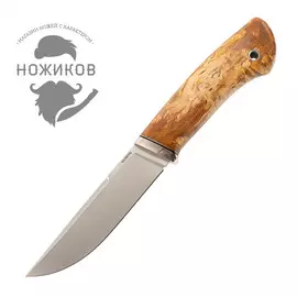 Нож Клык, сталь M390, рукоять карельская береза