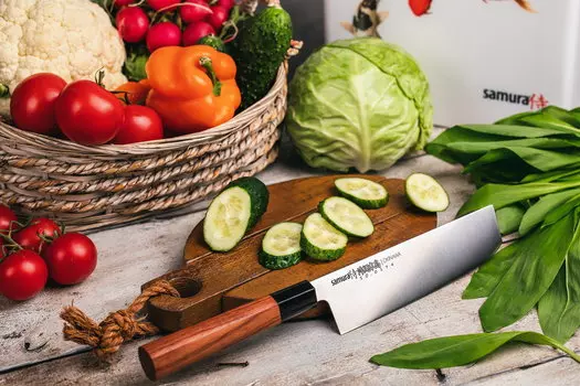 Нож кухонный "Samura OKINAWA" Накири 172 мм, AUS-8, палисандр