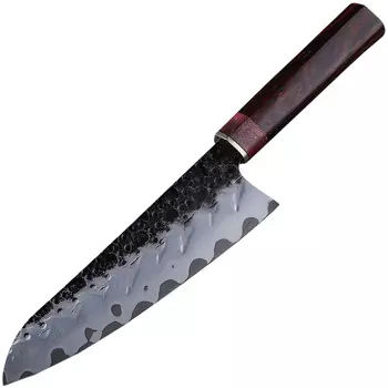 Нож кухонный Xin Cutlery Santoku XC134 184мм, сталь 440C/410, рукоять аризонское железное дерево