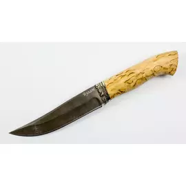 Нож Лис, сталь булат, карельская береза