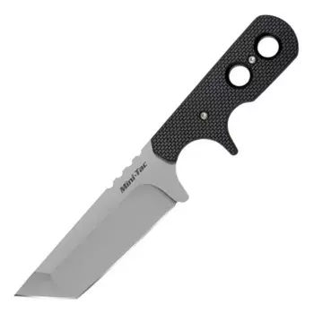 Нож с фиксированным клинком Cold Steel Mini Tac Tanto, сталь AUS-8A, рукоять G10, черный