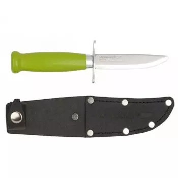 Нож Morakniv Scout 39 Safe Green, нержавеющая сталь, деревянная рукоять, цвет салатовый