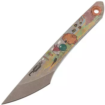 Нож N.C.Custom Киридаши Винни-Пух #1, сталь AUS-8, ножны оранжевый Kydex
