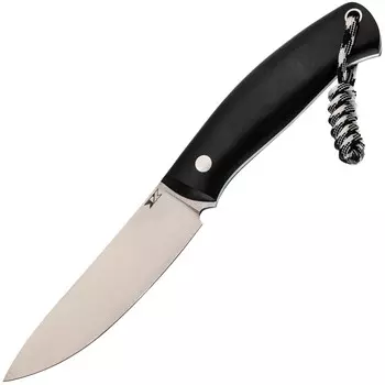 Нож охотничий Путник, сталь D2, рукоять G10 черный с паракордом