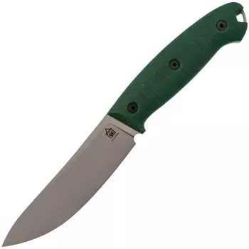 Нож Охотник сталь Х12МФ, рукоять Микарта зеленая