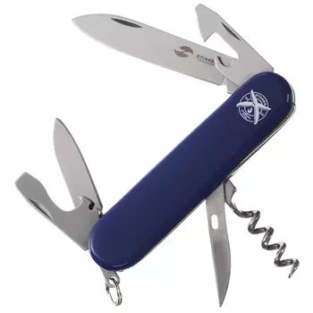 Нож перочинный Stinger 90 мм, 11 функций, синий, в блистере