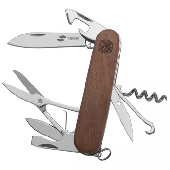 Нож перочинный Stinger 90 мм, 13 функций, коричневый, в блистере