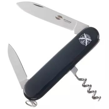 Нож перочинный Stinger 90 мм, 4 функции, черный, в блистере