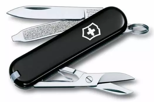 Нож перочинный Victorinox Classic SD Colors, черный, 7 функций, 58мм