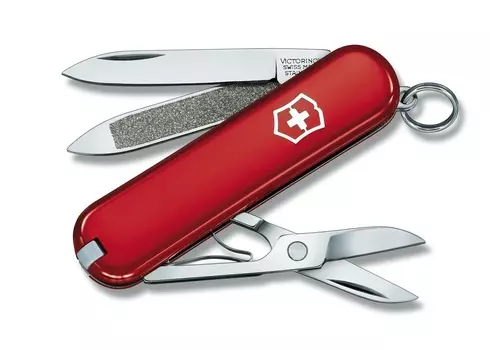 Нож перочинный Victorinox Classic, 58 мм, 7 функций, красный, подарочная коробка