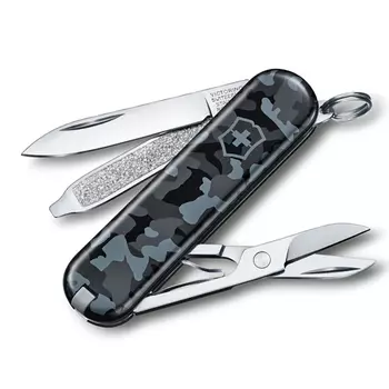 Нож перочинный Victorinox Classic, сталь X55CrMo14, рукоять Cellidor®, синий камуфляж