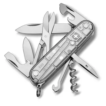 Нож перочинный Victorinox Climber, сталь X55CrMo14, рукоять Cellidor®, серый, 14 функций, 91мм