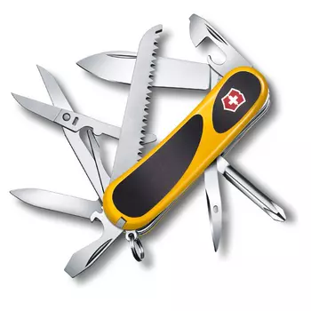 Нож перочинный Victorinox EvoGrip 18, сталь X50CrMoV15, рукоять термопластик GRN, жёлто-черный