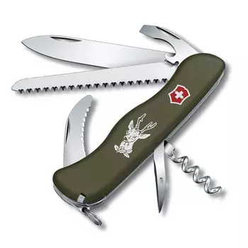 Нож перочинный Victorinox Hunter, сталь X50CrMoV15, рукоять нейлон, зеленый