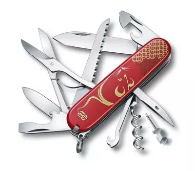 Нож перочинный Victorinox Huntsman Year of the Rat, сталь X55CrMo14, рукоять Cellidor®, красный
