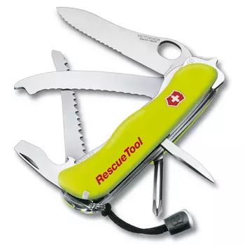 Нож перочинный Victorinox RescueTool One Hand, сталь X50CrMoV15, рукоять нейлон, жёлтый