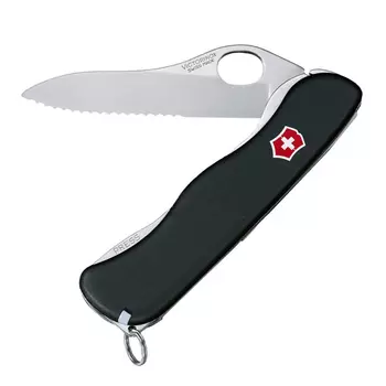 Нож перочинный Victorinox Sentinel One Hand, сталь X50CrMoV15 серрейтор, рукоять нейлон, черный