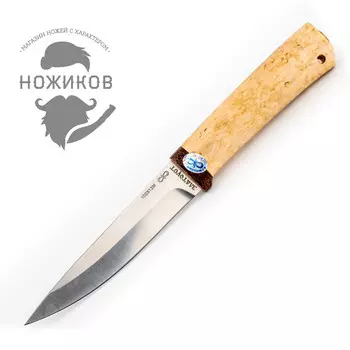 Нож Пескарь, карельская береза, 100х13м