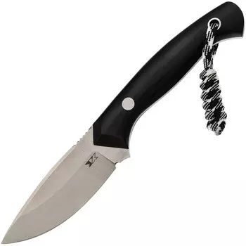 Нож Пиранья, сталь PGK, рукоять G10 черная с паракордом