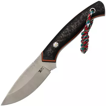 Нож Пиранья, сталь VG-10, рукоять черно-оранжевый карбон