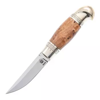 Нож Пукко малый, сталь N690, карельская береза