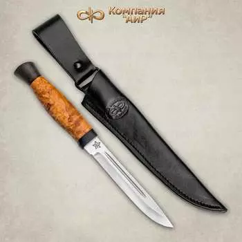 Нож разделочный АиР "Финка-3", сталь 110х18 М-ШД, рукоять карельская береза