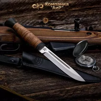 Нож разделочный АиР "Финка-3", сталь Elmax, рукоять береста