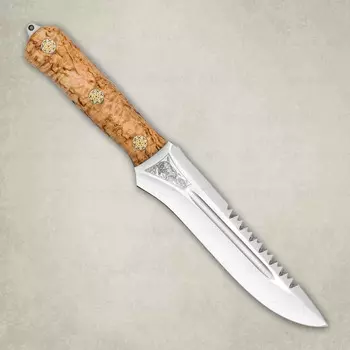 Нож разделочный АиР "Ирбис" ЦМ, сталь 95х18, рукоять карельская береза