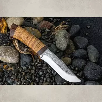 Нож разделочный АиР "Клычок-3", сталь 110х18 М-ШД, рукоять береста