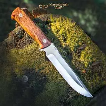 Нож разделочный АиР "Леший" ЦМ, сталь 100х13м, рукоять карельская береза