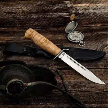 Нож разделочный АиР "Штрафбат", сталь ЭП-766, рукоять карельская береза