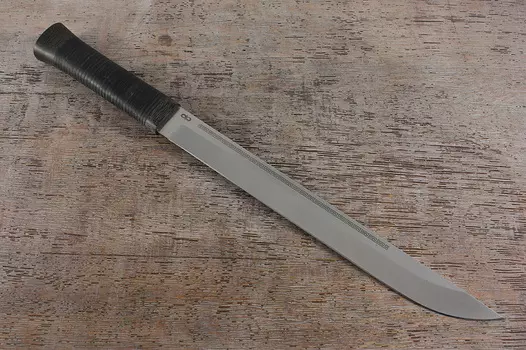 Нож разделочный "Бурятский большой", рукоять - кожа, АиР