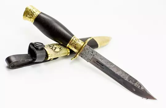 Нож Разведка, сталь Х12МФ латунь, граб, Кизляр