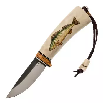 Нож Рыбка, сталь elmax, рог оленя, скрим-шоу