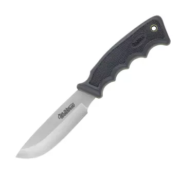 Нож с фиксированным клинком Camillus Western Drop Blade, сталь 440А, рукоять резина, чёрный