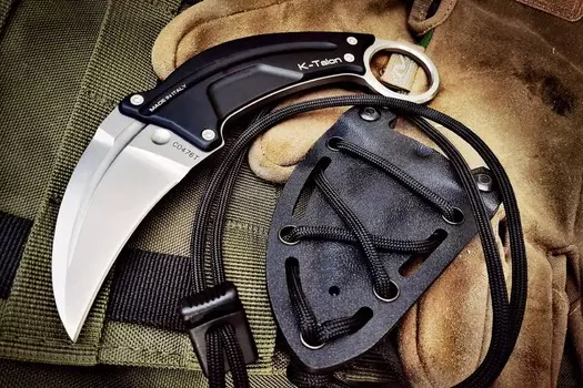 Нож с фиксированным клинком керамбит Extrema Ratio K-TALON, сталь N690, рукоять алюминий, черный